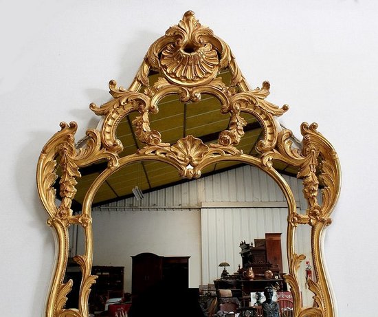 Important gilt wood mirror, Regency style - Early 20th century