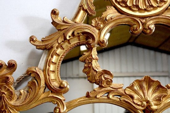 Important gilt wood mirror, Regency style - Early 20th century