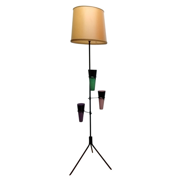 Lampadaire porte plante en fer forgé circa 1950