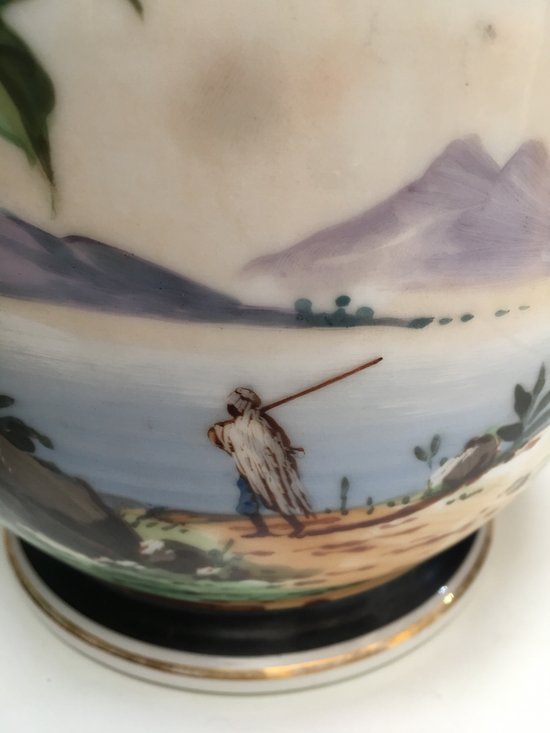 Pair of ORIENTALIST cachepot in OLD PARIS