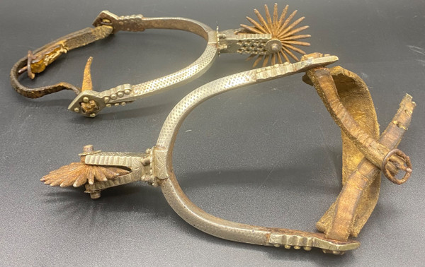 PAIR OF STEEL & LEATHER SPURS