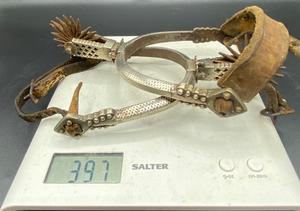 PAIR OF STEEL & LEATHER SPURS