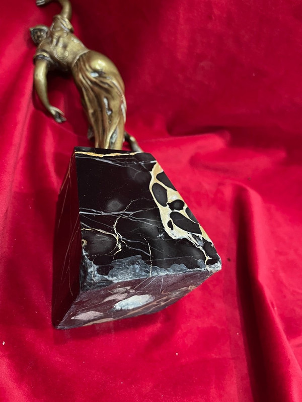 Statua di bronzo di ballerina Art Deco 1930