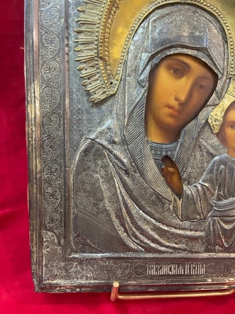 Russian icon representing the Virgin of Kazan 1870-1880
