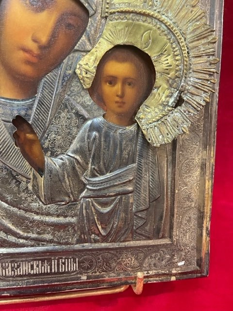 Russian icon representing the Virgin of Kazan 1870-1880