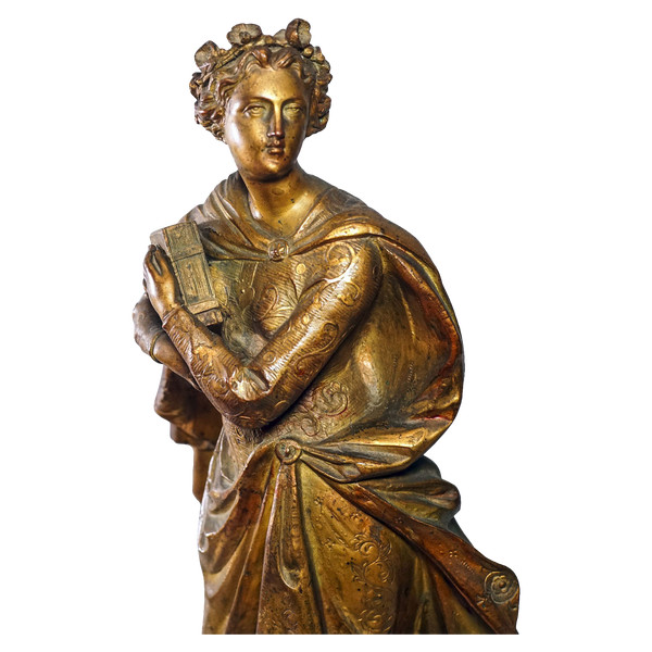 FRAU MIT BUCH, vergoldetes Regulativ XIX.