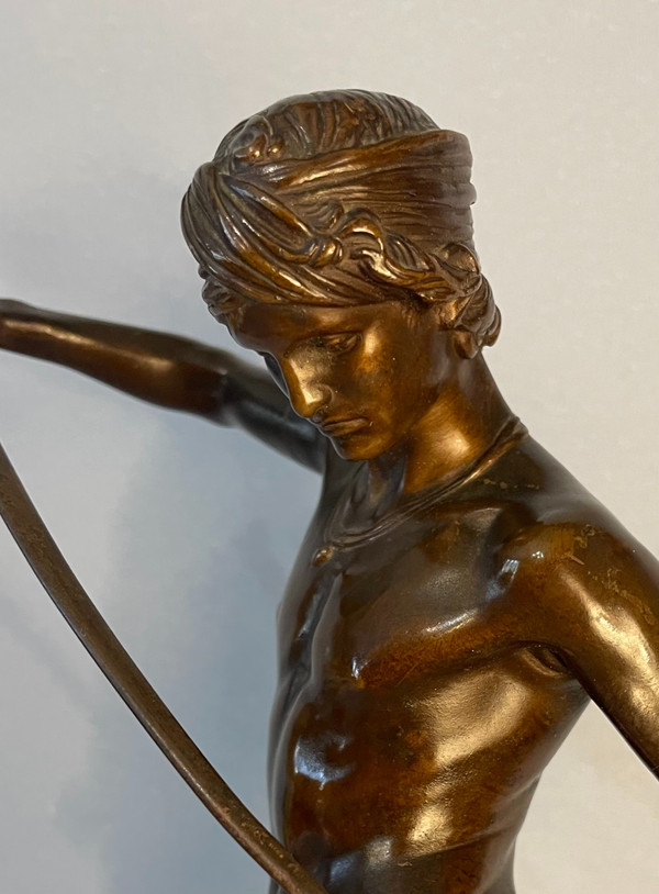 Sculpture in bronze. Antonin Mercié. F. Barbedienne. David victorious.