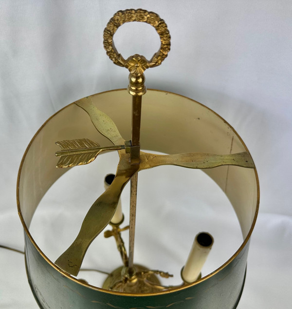 Grande lampe bouillotte en bronze ciselé, fin XIXème