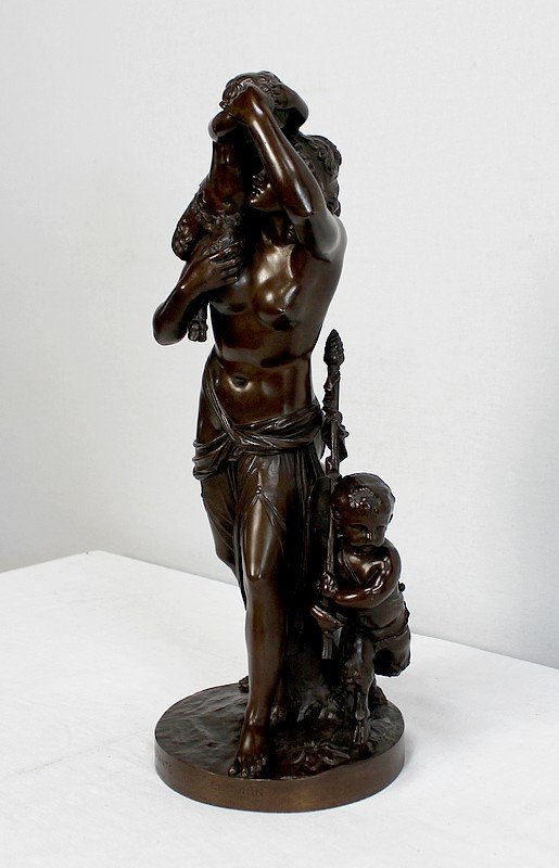 Bronze "Bacchante and small fauns" after J-J Foucou - 2nd half of the 19th century