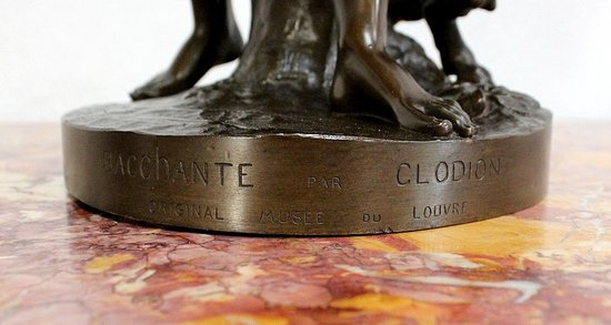 Bronze "Bacchante and small fauns" after J-J Foucou - 2nd half of the 19th century
