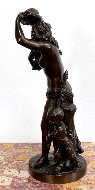 Bronze "Bacchante and small fauns" after J-J Foucou - 2nd half of the 19th century