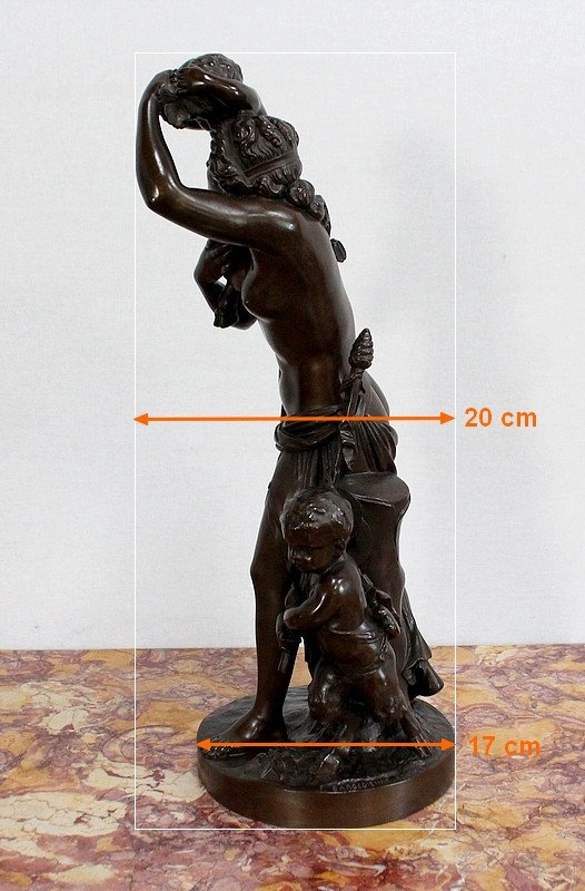 Bronze "Bacchante and small fauns" after J-J Foucou - 2nd half of the 19th century