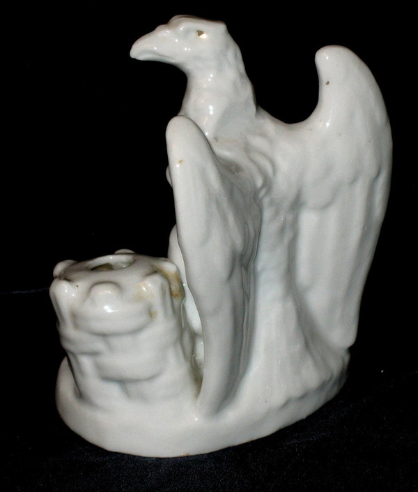 Encriers en porcelaine de Paris époque 19ème ensemble de 9 pièces