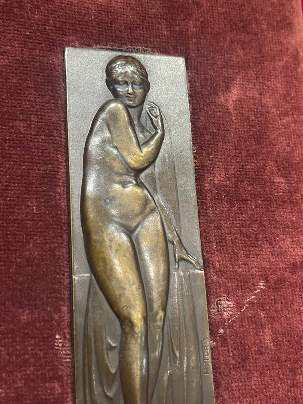 Art-Deco-Bronzetafel 1930 von Pierre Turin 1891-1968