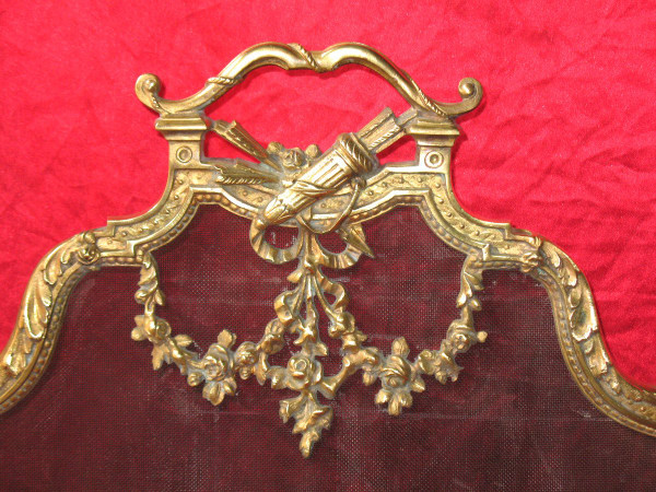 Kaminschirm mit Funkenschutz aus Bronze im Stil von Louis XVI, 19.