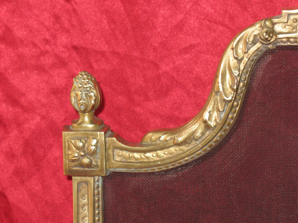 Kaminschirm mit Funkenschutz aus Bronze im Stil von Louis XVI, 19.