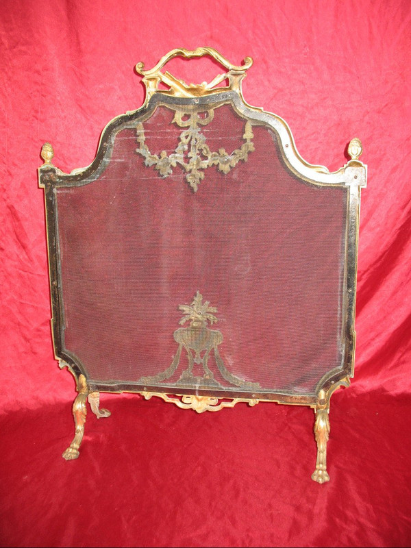 Kaminschirm mit Funkenschutz aus Bronze im Stil von Louis XVI, 19.