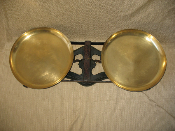 Very large cast iron scale Béranger in Lyon of range 60 kg 19th century