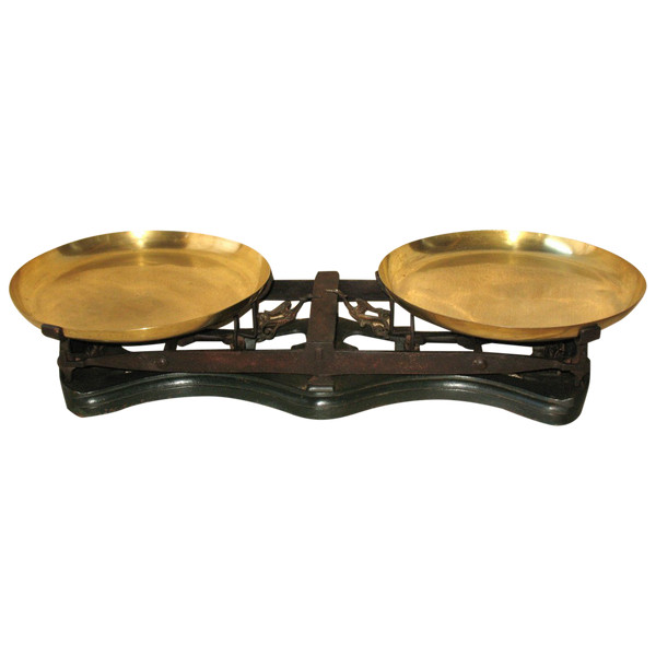 Very large cast iron scale Béranger in Lyon of range 60 kg 19th century