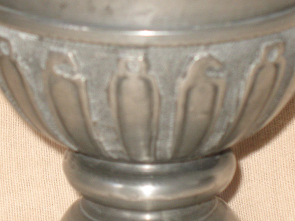 Pair of pewter hanaps from the early 20th century in Renaissance style
