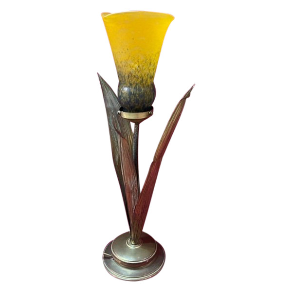 Lampe à Poser Pâte De Verre Style Art Nouveau 1900