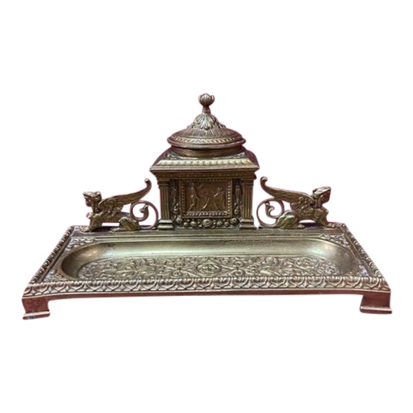 Napoleon III Style Inkwell With Sphinx XIX