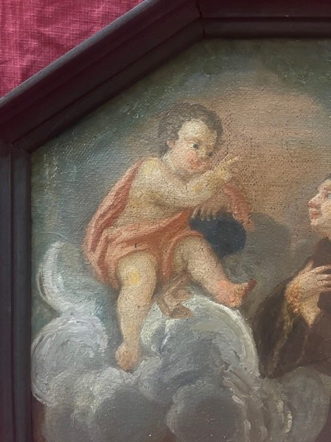 Tableau Huile Sur Toile Scène Religieuse XVIII ème