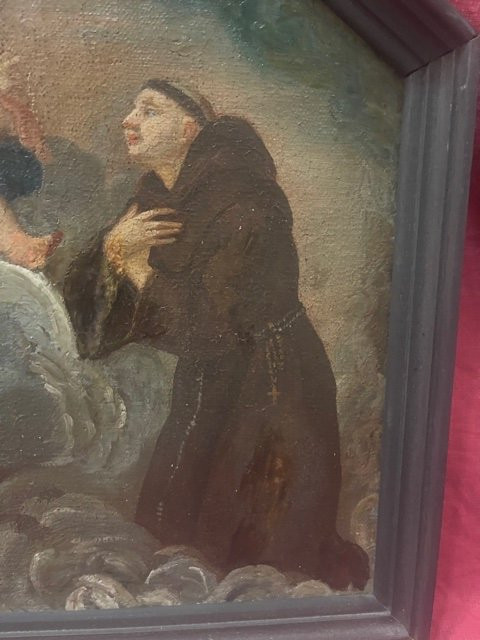 Tableau Huile Sur Toile Scène Religieuse XVIII ème