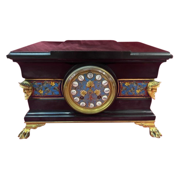 Enamel And Gilt Bronze Clock Louis Constant Sevin (1821-1888) Ferdinand Barbedienne