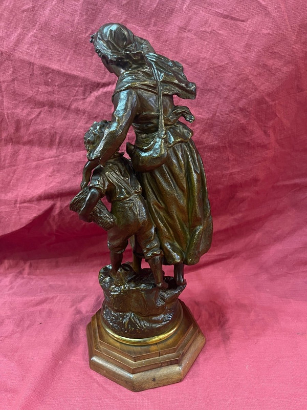 Statua Scultura Spelter Di Ernest Rancoulet