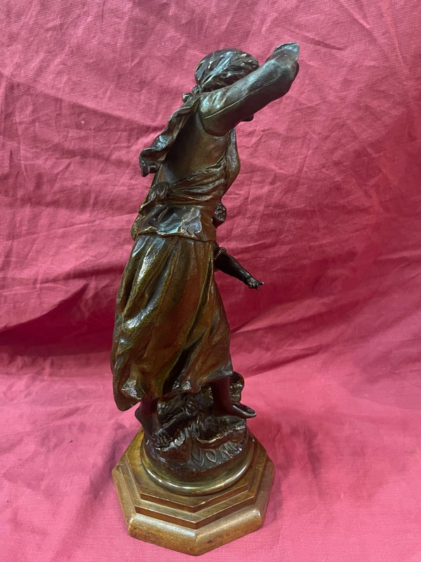 Statua Scultura Spelter Di Ernest Rancoulet