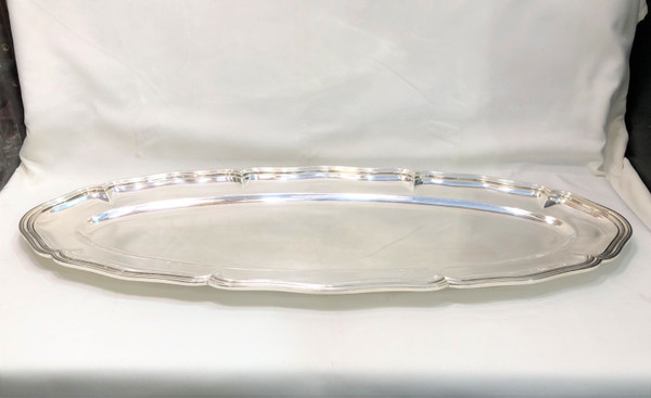 CHRISTOFLE large silver plated fish/meat serving dish, model FILET 70 cm