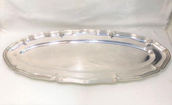 CHRISTOFLE large silver plated fish/meat serving dish, model FILET 70 cm