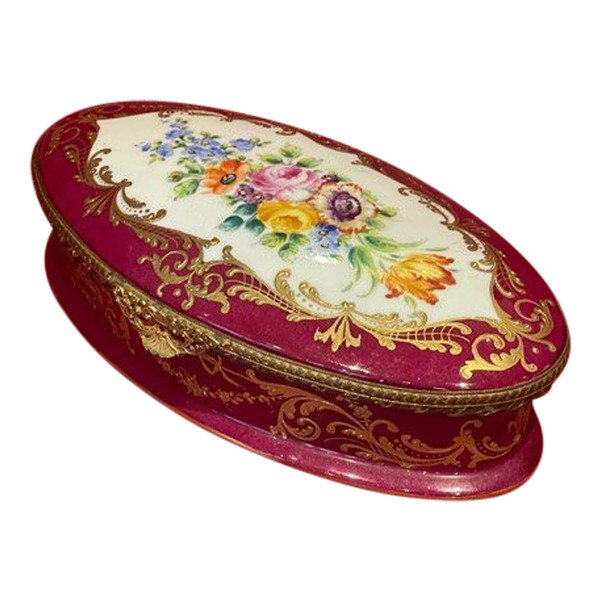 Scatola Bonbonnière Porcelaine De Paris Design Camille Le Tallec 1906-1991