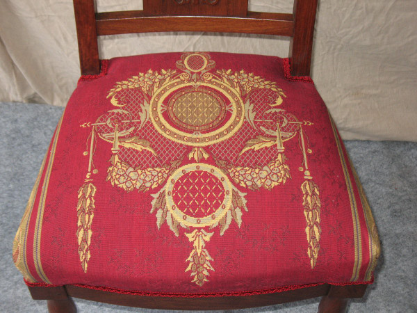 Suite of 6 solid mahogany chairs of Empire style