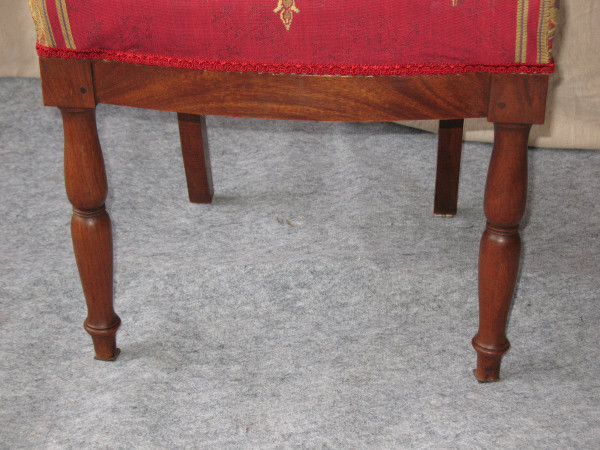 Suite of 6 solid mahogany chairs of Empire style