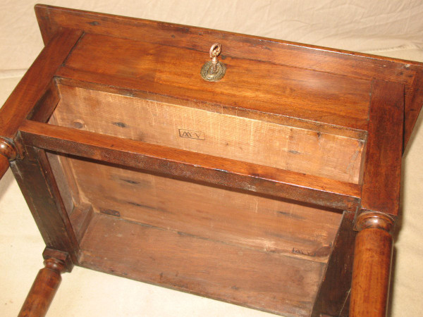 Small Louis XVI style walnut chiffonier table stamped 19th century