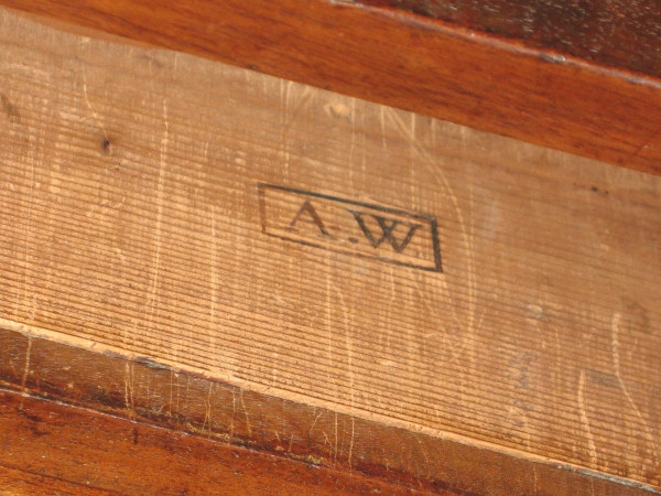 Small Louis XVI style walnut chiffonier table stamped 19th century