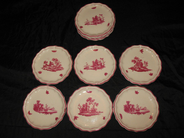 Table service in Gien earthenware decorated with Niderviller of 110 pieces early 20th century