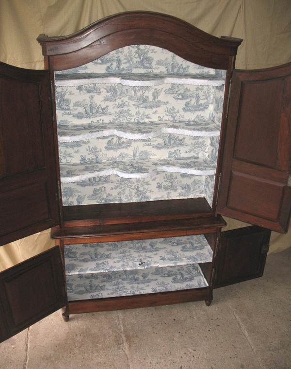 Walnut buffet 2 bodies of presentation 18th century