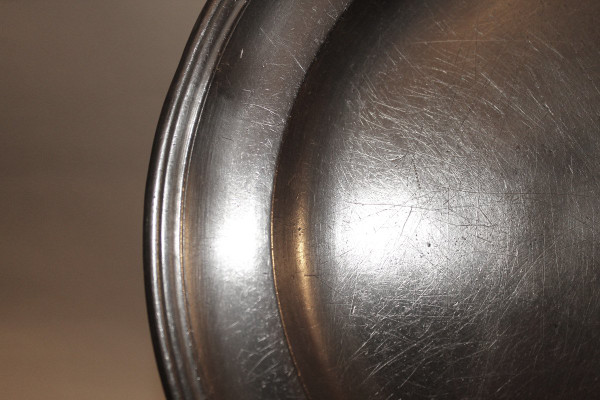 Languedoc pewter dish with 18th century coat of arms