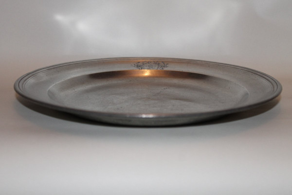 Languedoc pewter dish with 18th century coat of arms