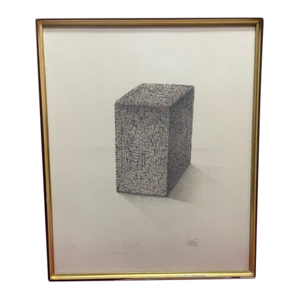 Cesar baldaccini SAID CESAR 1921-1998 Kompressionsporträt-Lithographiegemälde