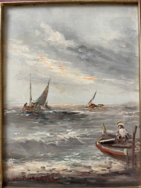 Tableau Marine XX ème Huile Sur Toile