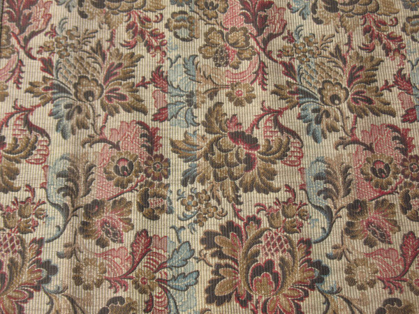 Pair of door hanging curtains in woven Jacquard floral pattern Louis XIII style late 19th