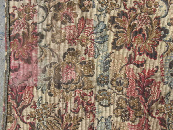 Pair of door hanging curtains in woven Jacquard floral pattern Louis XIII style late 19th
