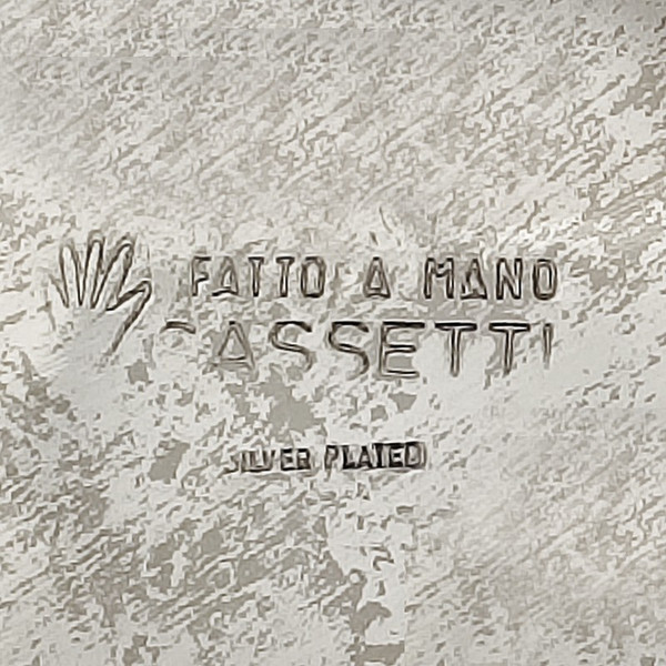 1970 Étonnant vase plaqué argent de l'ère spatiale par Sassetti. Fait main. Fabriqué en Italie