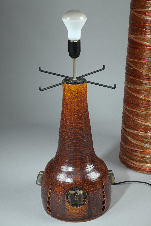 Large Resin Table Lamp From The Accolay Workshops, 1970s
