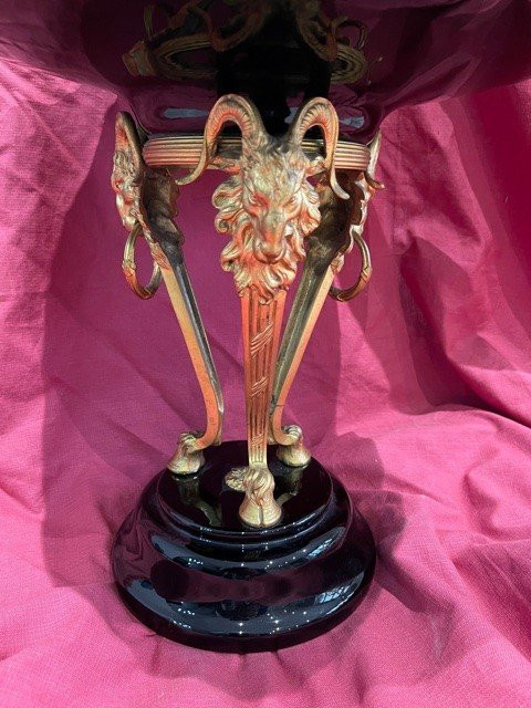 Napoleon III Crystal Gilt Bronze Cup Aries Head