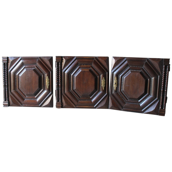 3 Saint Malo panel doors, 18th century Louis XIII style